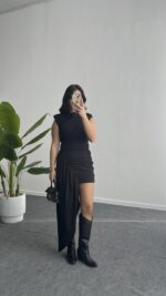 Waslo Tasarım Elbise - Siyah