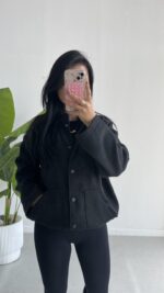 Westo Kaşe Bomber Ceket - Siyah - Görsel 6