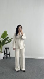 Mora Aksesuarlı Modal Kimono Takım - Bej - Görsel 7