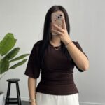 Bağlama Detaylı Modal Basic Bluz - Kahve