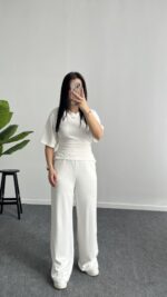 Bağlama Detaylı Modal Basic Bluz - Beyaz - Görsel 3