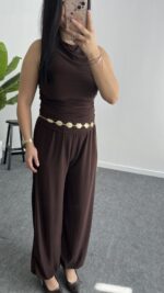 Paris Şalvar Takım - Kahve - Görsel 5