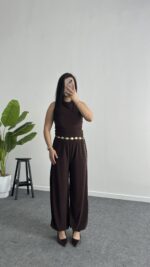 Paris Şalvar Takım - Kahve - Görsel 3