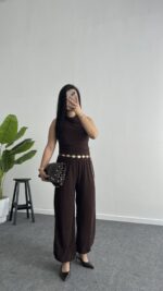 Paris Şalvar Takım - Kahve - Görsel 2