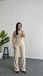 Ruby Sırt Detaylı Takım - Bej - Görsel 5