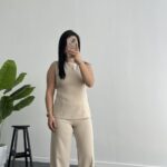 Ruby Sırt Detaylı Takım - Bej