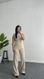 Ruby Sırt Detaylı Takım - Bej