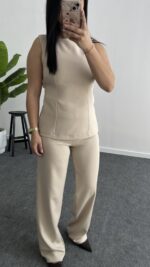 Ruby Sırt Detaylı Takım - Bej - Görsel 4