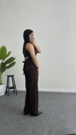 Ruby Sırt Detaylı Takım - Kahve - Görsel 5