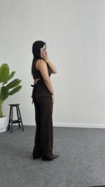 Ruby Sırt Detaylı Takım - Kahve - Görsel 5