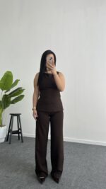 Ruby Sırt Detaylı Takım - Kahve - Görsel 3