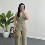 Oledo İkili Keten Takım - Haki