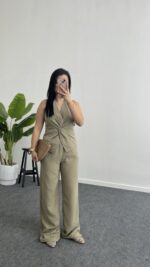 Oledo İkili Keten Takım - Haki - Görsel 2