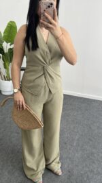 Oledo İkili Keten Takım - Haki - Görsel 6