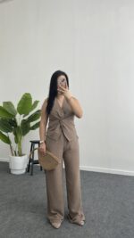 Oledo İkili Keten Takım - Bej