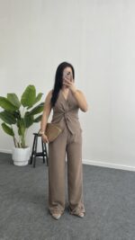 Oledo İkili Keten Takım - Bej - Görsel 2