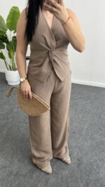 Oledo İkili Keten Takım - Bej - Görsel 5