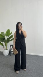 Oledo İkili Keten Takım - Siyah