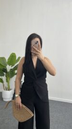 Oledo İkili Keten Takım - Siyah - Görsel 4