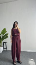 Lucia Tensel Takım - Bordo - Görsel 2