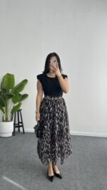 Mia Kemerli Elbise - Siyah