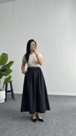 Elizz Kemerli Elbise - Siyah - Görsel 7