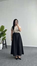 Elizz Kemerli Elbise - Siyah - Görsel 6