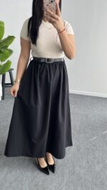 Elizz Kemerli Elbise - Siyah - Görsel 4