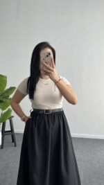 Elizz Kemerli Elbise - Siyah - Görsel 2