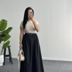 Elizz Kemerli Elbise - Siyah