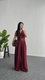 Lura Kemerli Tulum - Bordo - Görsel 5