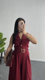 Lura Kemerli Tulum - Bordo - Görsel 4