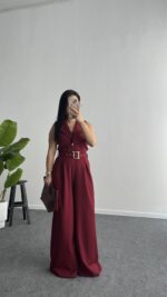 Lura Kemerli Tulum - Bordo - Görsel 2