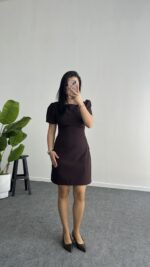 Jessica Prenses Kol Elbise - Kahve - Görsel 7