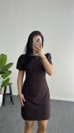 Jessica Prenses Kol Elbise - Kahve - Görsel 6