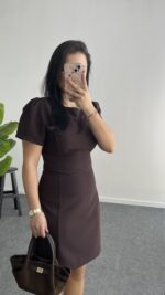 Jessica Prenses Kol Elbise - Kahve - Görsel 2