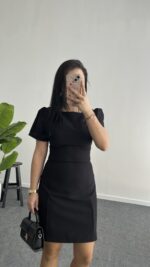 Jessica Prenses Kol Elbise - Siyah - Görsel 4