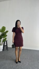 Jessica Prenses Kol Elbise - Bordo - Görsel 7