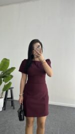 Jessica Prenses Kol Elbise - Bordo - Görsel 6