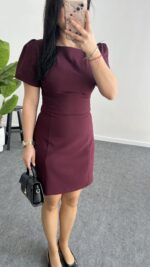 Jessica Prenses Kol Elbise - Bordo - Görsel 5