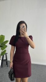 Jessica Prenses Kol Elbise - Bordo - Görsel 4