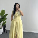 Rima Poplin Elbise - Sarı