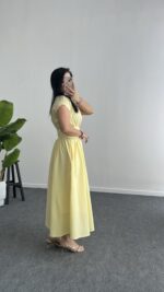 Rima Poplin Elbise - Sarı - Görsel 2