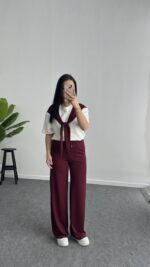 Sofya Bağlama Detaylı Takım - Bordo - Görsel 8