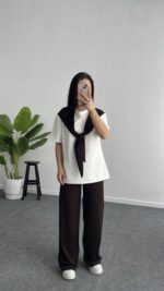 Sofya Bağlama Detaylı Takım - Kahve - Görsel 5