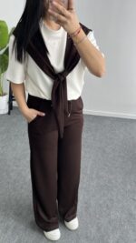 Sofya Bağlama Detaylı Takım - Kahve - Görsel 3