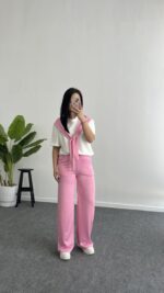 Sofya Bağlama Detaylı Takım - Pembe