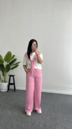 Sofya Bağlama Detaylı Takım - Pembe - Görsel 2