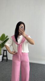 Sofya Bağlama Detaylı Takım - Pembe - Görsel 3