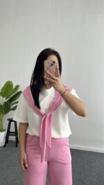 Sofya Bağlama Detaylı Takım - Pembe - Görsel 5